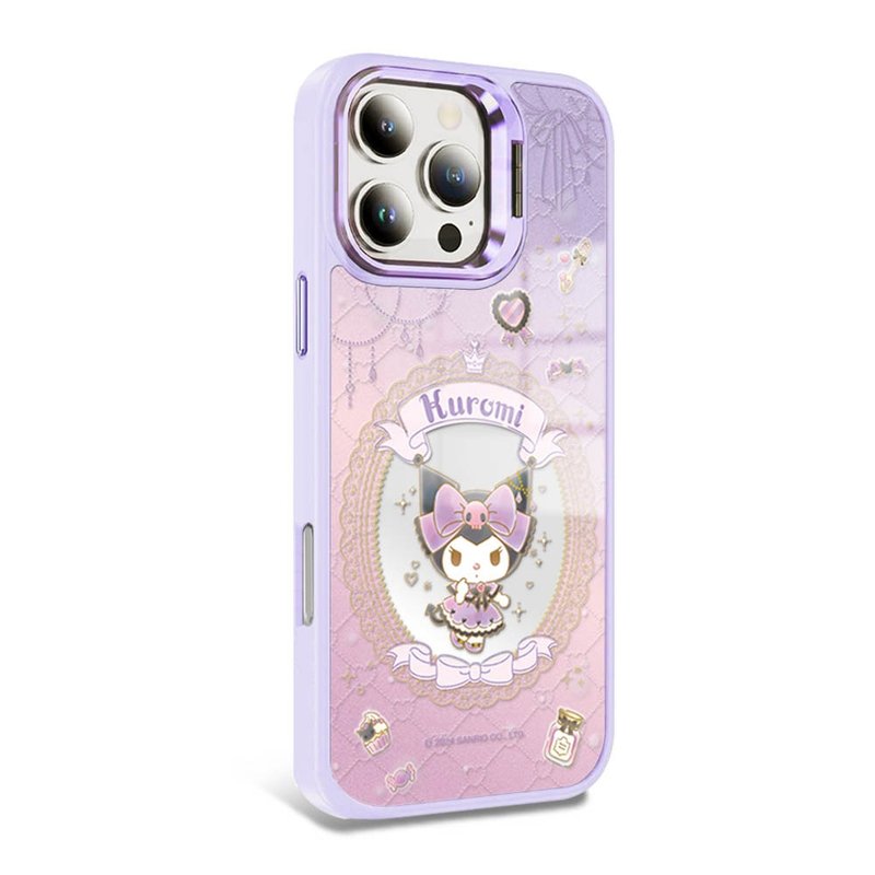 iPhone全系列軍規防摔合金框隱形立架鏡面磁吸殼-魔鏡庫洛米-紫框 - 手機殼/手機套 - 其他材質 多色