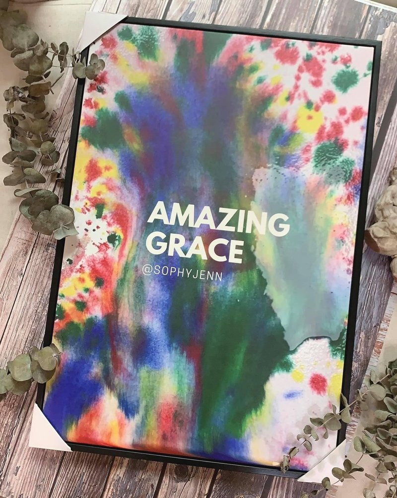 Amazing  Grace 43.5 x 26.5 cm framed painting - Digital Portraits, Paintings & Illustrations - Wood 