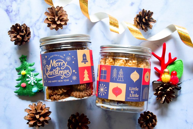 【免運組】小棉球4入組 (草莓2/可可1/起司1罐)【耶誕版】 - 手工餅乾 - 新鮮食材 紅色