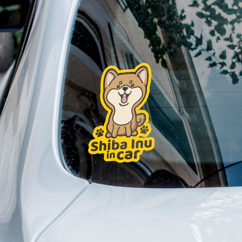 Shiba Inu Car Sticker, Cute Dog Sticks On The Inside Car Sticker - สติกเกอร์ - วัสดุกันนำ้ หลากหลายสี