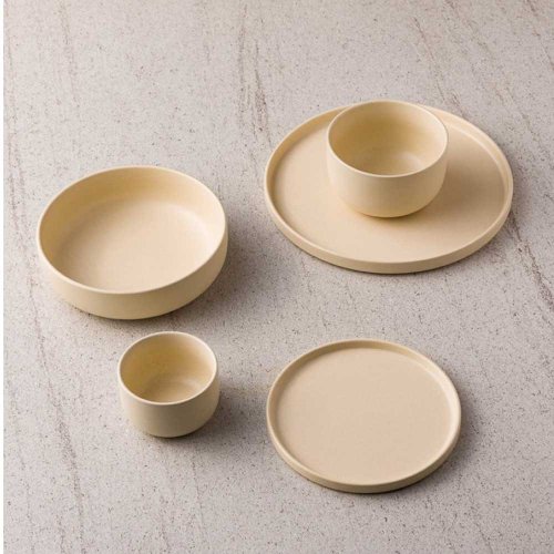 WAGA 餐桌器物 【新品上市】WAGA 簡約淡雅 陶瓷碗盤-嫩黃-共五款