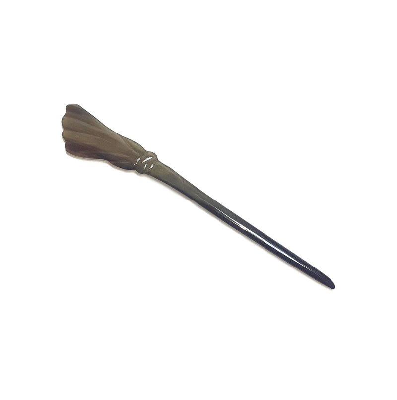 Hair Stick Handmade from Natural Buffalo Horn, Retro Elegant Traditional Design - 髮圈/髮夾 - 環保材質 咖啡色