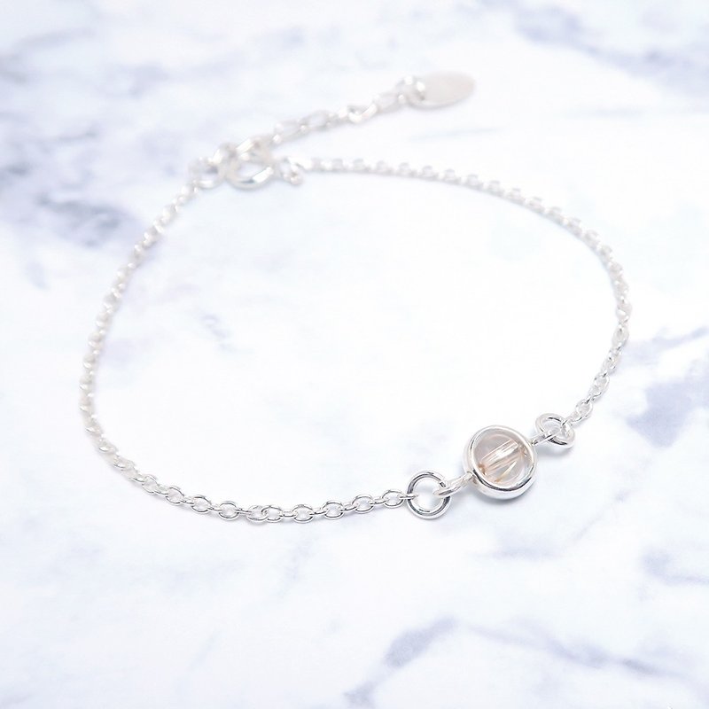 Blonde Crystal Heart Bracelet (Small) - 925 Sterling Silver Natural Stone Bracelet - Bracelets - Gemstone Gold