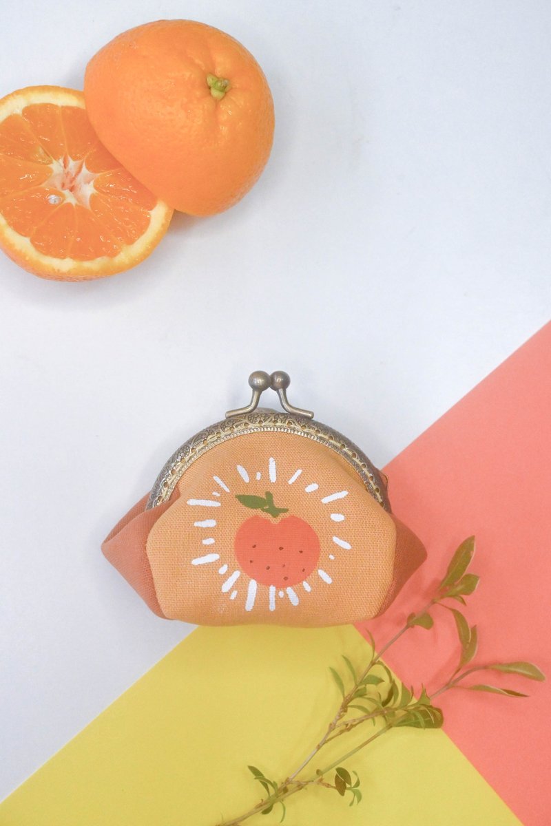 [Orange Sun] Coin Purse/Golden Bag - Coin Purses - Cotton & Hemp Orange