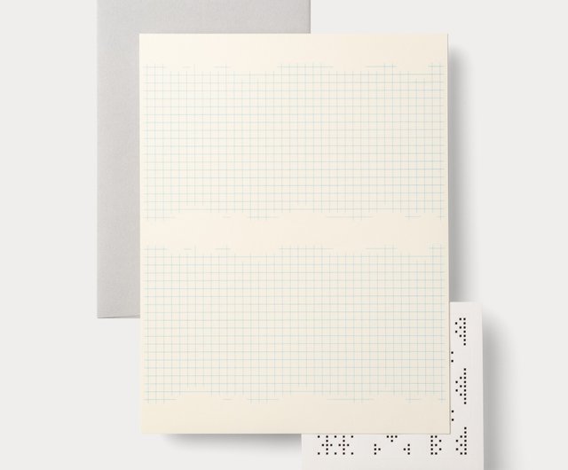 レターセット Grid #1 Mサイズ Blue / Silver 便箋・封筒