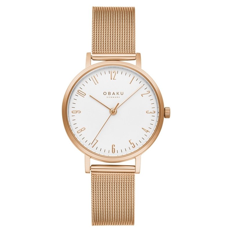 OBAKU 城市探索女錶-玫瑰金X白-V248LXVIMV-32mm - 女錶 - 不鏽鋼 多色