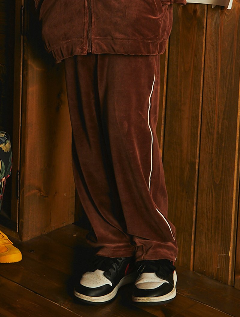 Velour Pants_Brown - 男/女童長褲/短褲 - 棉．麻 咖啡色