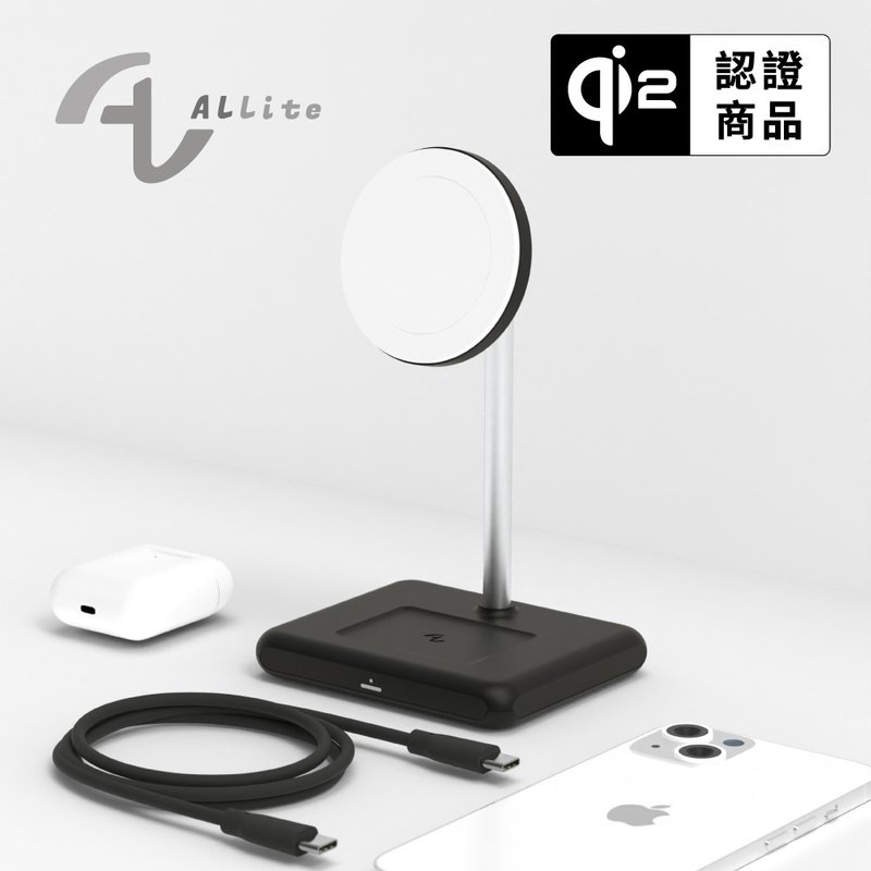 Allite WQ1 2+1 Magnetic Wireless Charging Stand Calm Black - Phone Charger Accessories - Other Materials Black