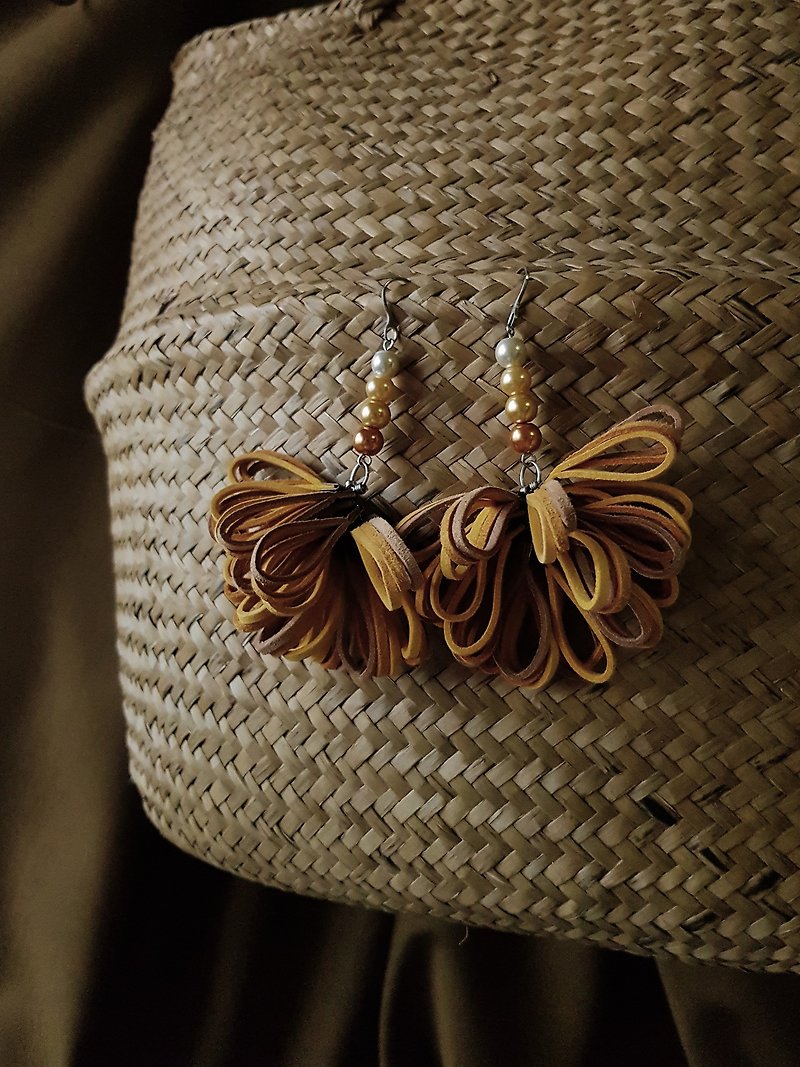 AOKO Earrings :MARIGOLD - Earrings & Clip-ons - Faux Leather Yellow
