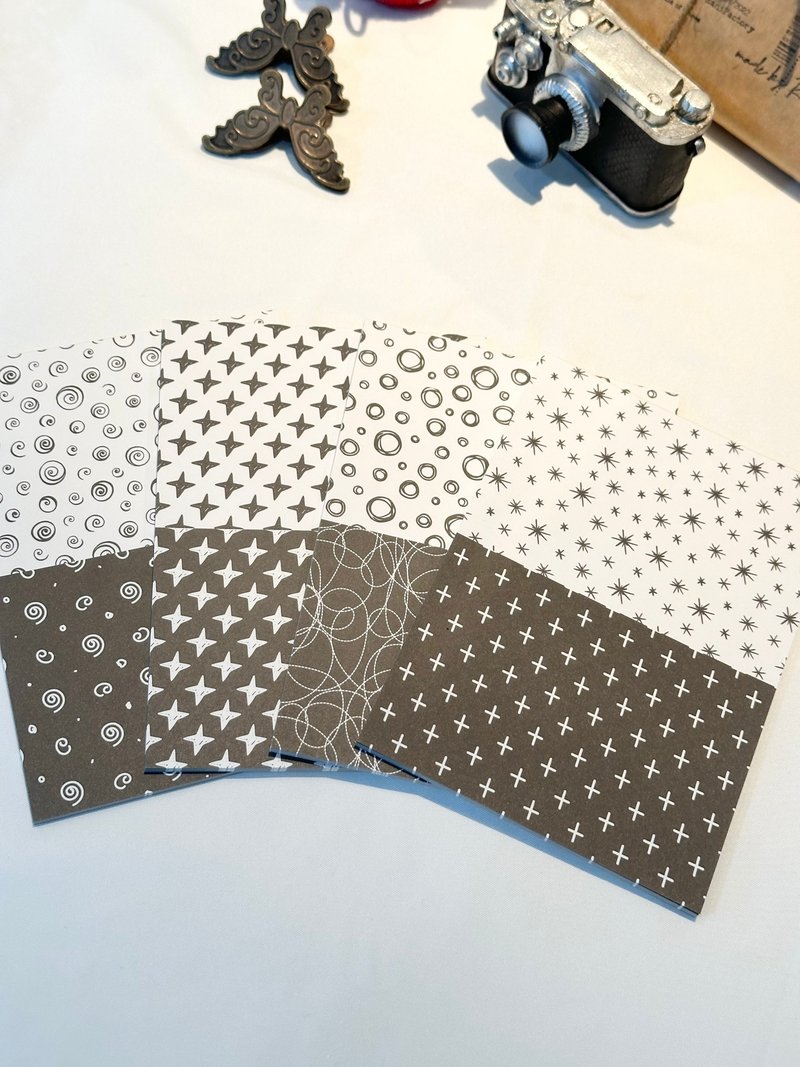 senfactory Black and white pattern background memo pad 100sheets - 卡片/明信片 - 紙 