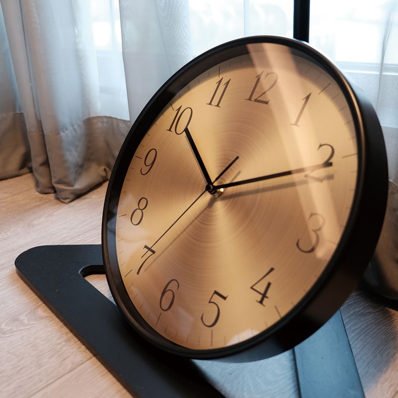 【CarryPlus】12-inch rock metal wall clock - นาฬิกา - โลหะ สีทอง