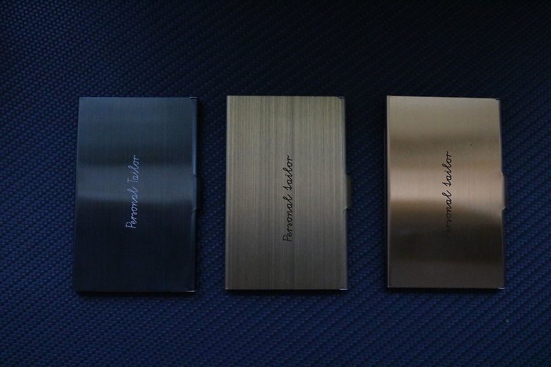 金屬名片夾免費刻字禮盒裝三色可選 - 名片夾/名片盒 - 鋁合金 