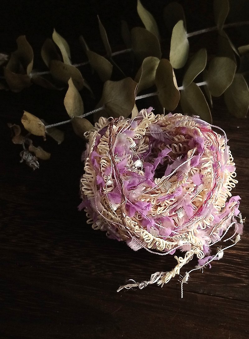 日本混合紗線　100公分 - 編織/刺繡/羊毛氈/縫紉 - 聚酯纖維 紫色