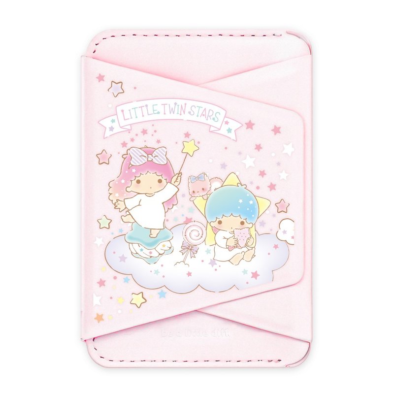 Littletwinstars雙星仙子－粉色款 支架磁吸卡包 小牛皮感 手機架 - 手機/平板支架 - 人造皮革 粉紅色