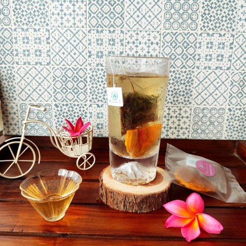 蒔嶽香草與陶 芒果香草茶包-無糖果乾花茶-無咖啡因-自然農法香草-冷泡熱泡皆宜