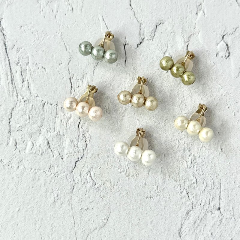 pearl ear cuff / ear clip【 one color 】 - 耳環/耳夾/耳骨夾 - 珍珠 白色