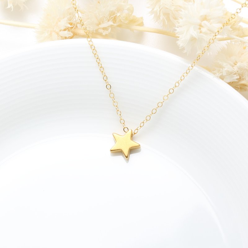 【Angel & Me】Le Petit Prince Star s925 sterling silver necklace Birthday gift - สร้อยคอ - ทอง 24 เค สีทอง