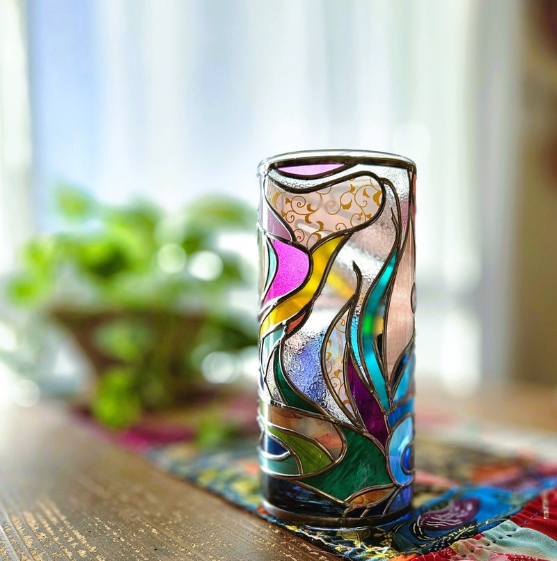 再販ガラス丸型花瓶 エルフの森 - 花瓶/花器 - 玻璃 藍色