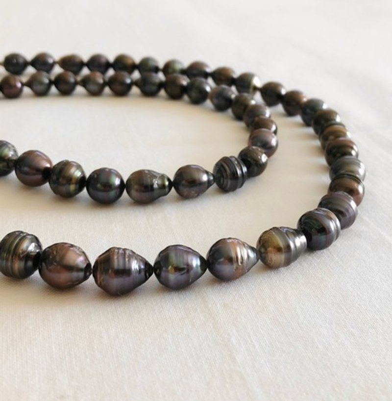 Tahitian pearl ロングネックレス 80 bd - 項鍊 - 珍珠 綠色