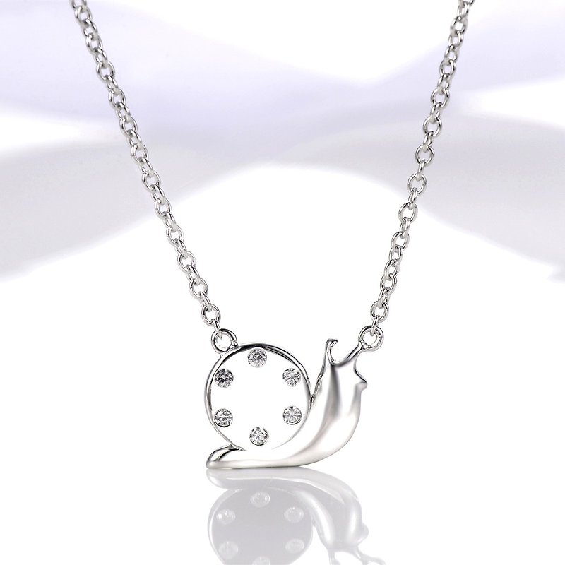 เงิน สร้อยคอ สีเงิน - Original simple and cute 925 Silver snail all-match necklace