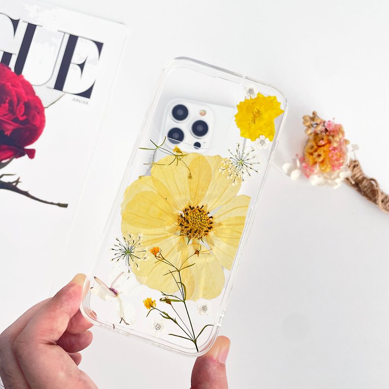 Time Gesang Flowers Handmade Pressed Flower Phone Case for All iPhone Samsung - เคส/ซองมือถือ - พืช/ดอกไม้ 