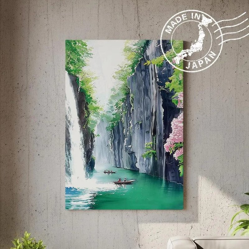 日本製帆布畫・高千穗峽、宮崎・日本風景・送禮、擺設、裝飾 - 壁貼/牆壁裝飾 - 棉．麻 