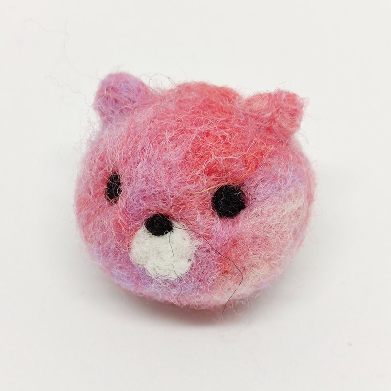 粉紅泡泡-混色系列小熊 羊毛氈 鑰匙圈、吊飾、擺飾 - 擺飾/家飾品 - 羊毛 粉紅色