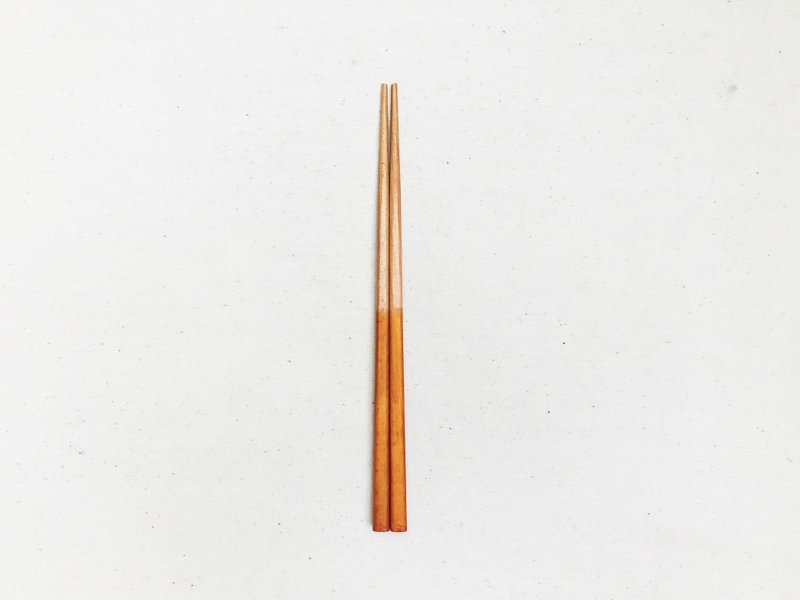 Natural dyed beech wood chopsticks (madder dye) Natural Dye - ช้อนส้อม - ไม้ สีส้ม