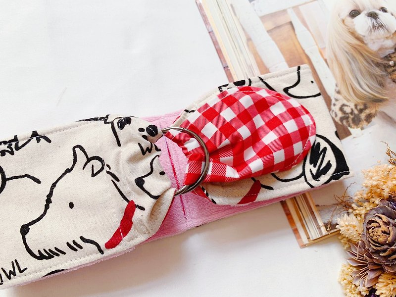 手描きの犬の冷たいスカーフXLサイズ - 洋服・帽子 - コットン・麻 多色