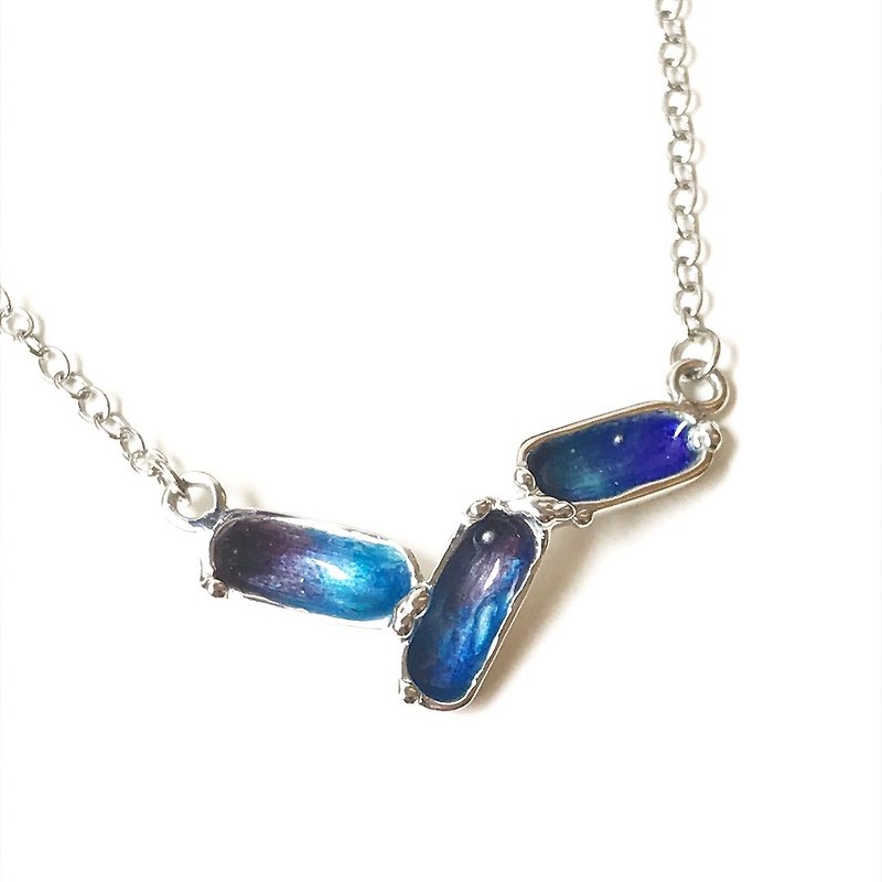 Sterling silver Enamel necklace - Necklaces - Sterling Silver Blue