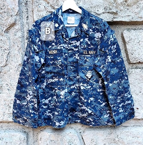 昨日好物 • yesterday nicethings 美國海軍 US NAVY 公發 迷彩藍 軍用 襯衫夾克 • 帥氣古着B款