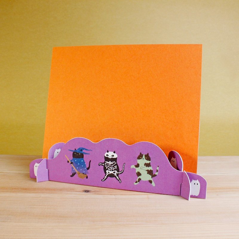 Small things for daily life | stand | multi-functional stand | King Pie, Eaton Chaos, Cat Halloween - Card Stands - Paper Purple