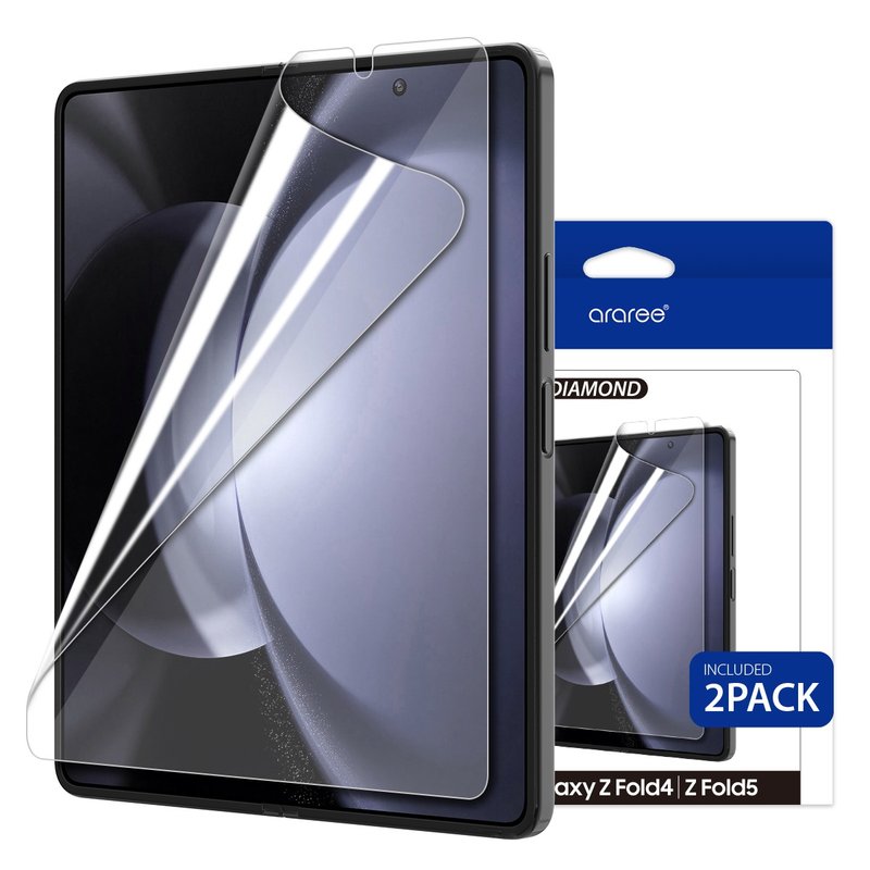 araree - Samsung Galaxy Z FOLD 5 Pure Diamond 螢幕保護貼 2張 - 手機配件 - 其他材質 