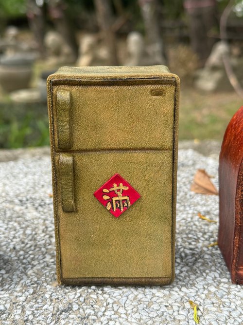 革趣 懷舊迷你舊冰箱 純牛皮存錢筒