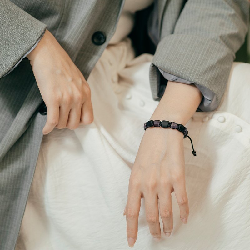 【Nouvelle】Aurora | 紫水晶。黑瑪瑙手鏈 - 手鍊/手環 - 水晶 