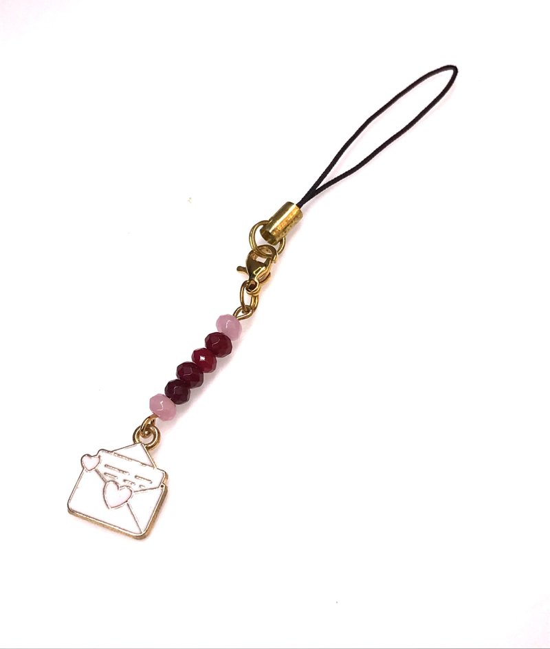 Heart mobile charm - 手機掛繩/背帶 - 石頭 多色