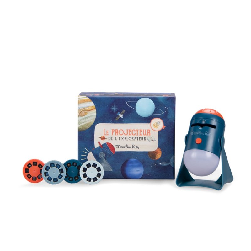 French Moulin Roty space projector - the great explorer - ของเล่นเด็ก - พลาสติก หลากหลายสี