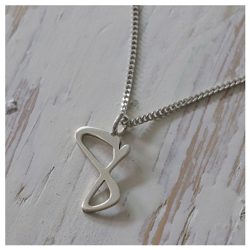 Infinity Symbol 8 silver Pendant Necklace handmade tiny gift simple modern - Necklaces - Other Metals Silver
