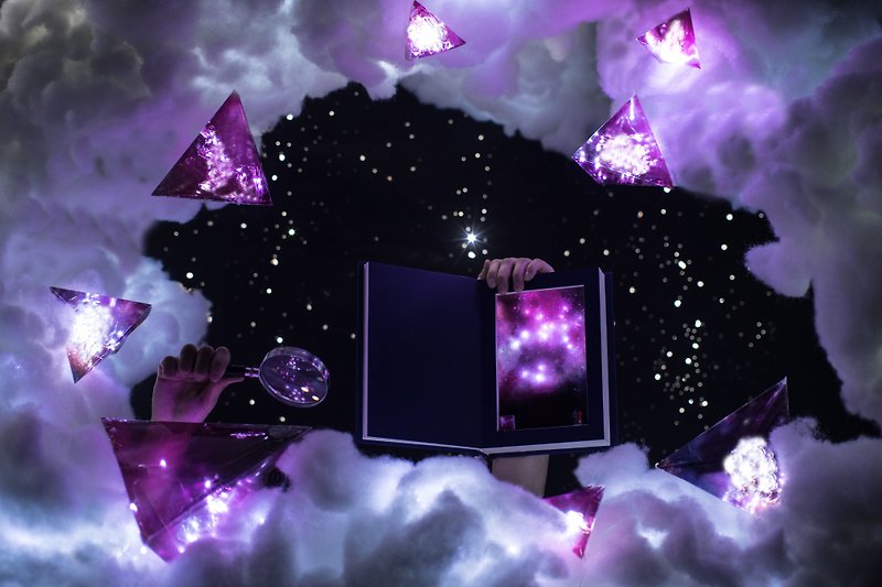 Gift【12 Constellation Series•SAGITTARIUS】Starry Night Book Lamp - Lighting - Other Materials Purple