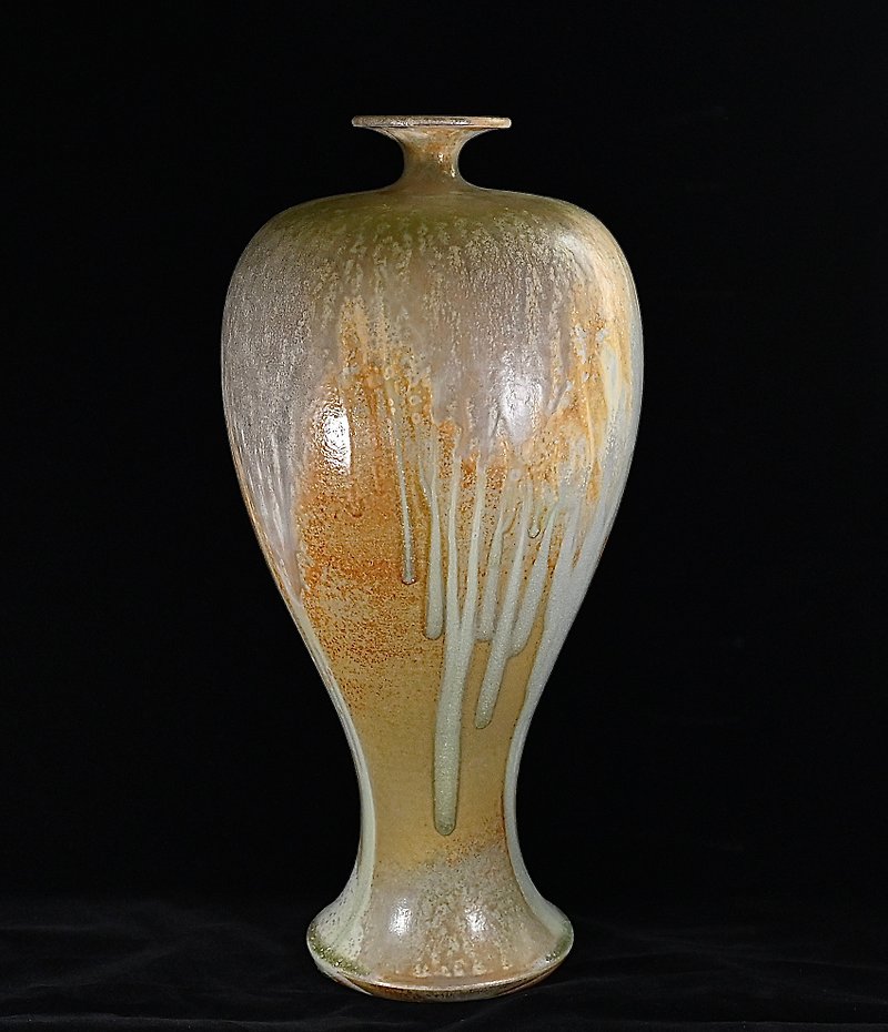 Handmade wood fired glazed flower vessel-Meiping NT21 - Pottery & Ceramics - Other Materials 