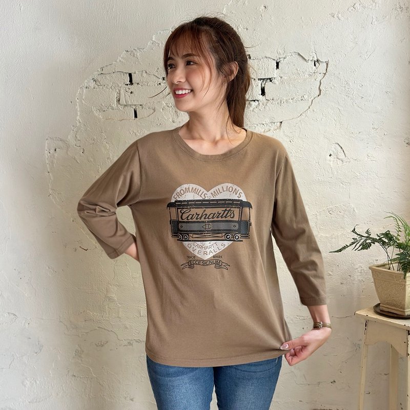 Hana Mokuba 愛心字母圓領長袖上衣 - 女上衣/長袖上衣 - 其他材質 