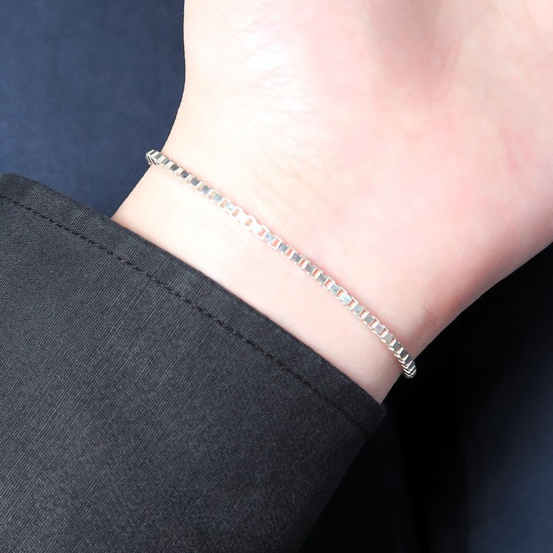 彫刻されたカスタム スターリング シルバー ベネチアン ブレスレットの詳細バージョン シルバー ホワイト (1.8 mm) 925 スターリング シルバー ブレスレット - ブレスレット - スターリングシルバー シルバー