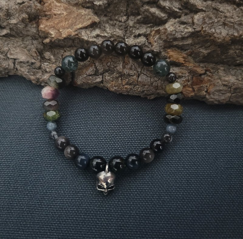 [Ore Bracelet] Single skull + Ore no.5-01 - Bracelets - Other Materials Multicolor
