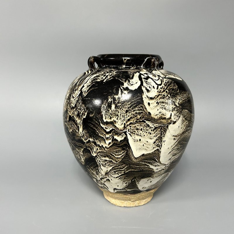唐窯變黑釉四繫罐 - 擺飾/家飾品 - 陶 卡其色