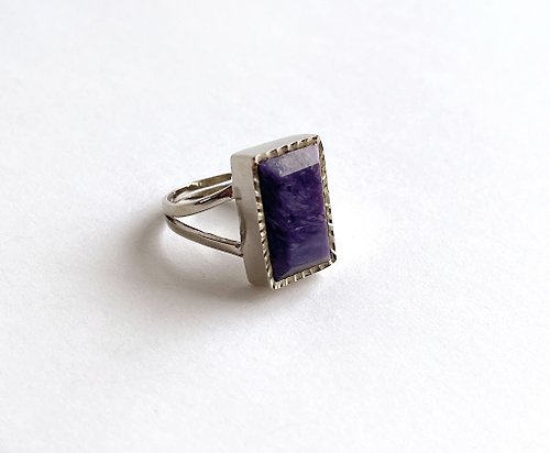 Liz繪房 寶石系 天然礦石 紫龍晶 戒指