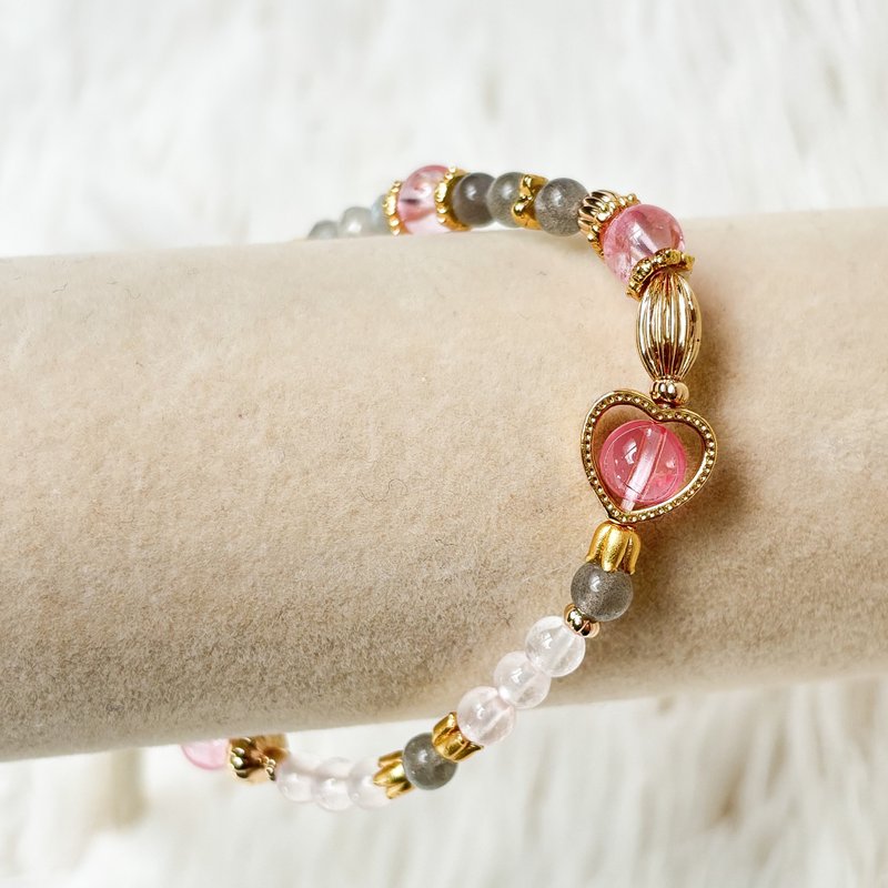 Philia Series-Princess Aurora-Soft Girly Pink Stone Bracelet Protects Friendship and Love - สร้อยข้อมือ - คริสตัล สึชมพู