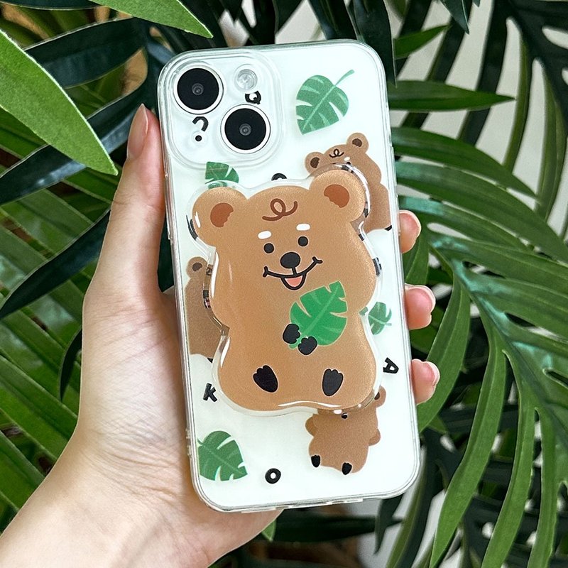 Quokka iPhone16/15/14/13/12/11 protection case acrylic smart tok set - 手機殼/手機套 - 塑膠 多色