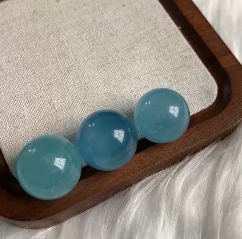 純天然水晶手串  星光海水藍寶 單珠 高品質 - 手鍊/手環 - 水晶 