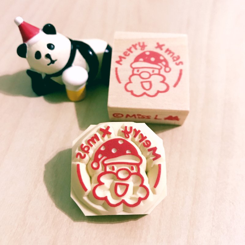 *Miss L handmade eraser stamp* Christmas cat/ Santa - Stamps & Stamp Pads - Rubber Red