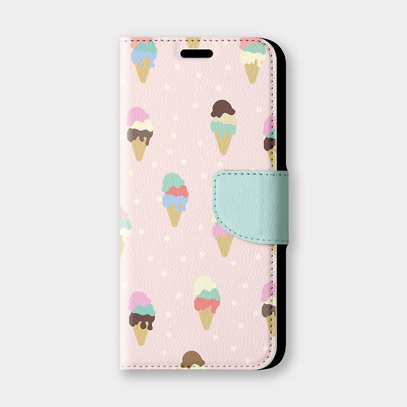 生日禮物 冰淇淋 icecream iPhone 手機套 皮套 保護套 PS009 - 手機殼/手機套 - 人造皮革 粉紅色